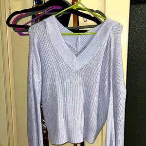 Purple lilac v- neck sweater